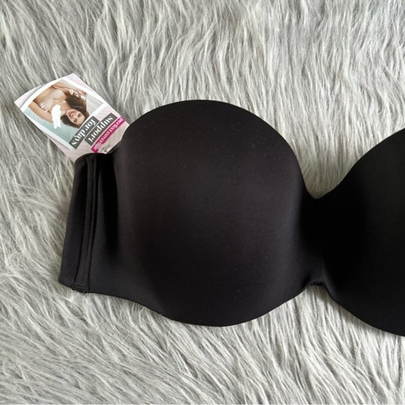Maidenform Sweet‎ Nothings Perfect Coverage Strapless Bra Womens Size 40C Black - Picture 2 of 7